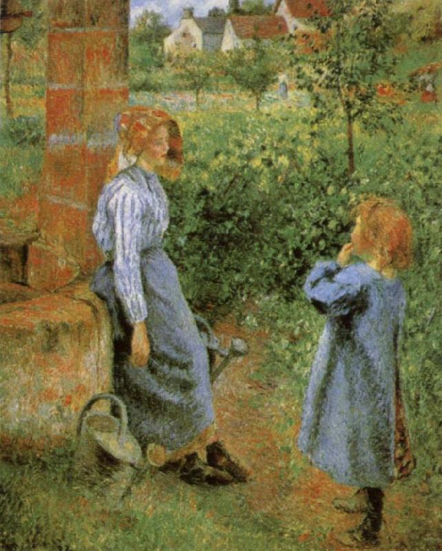 Camille Pissarro Woman and Child at a Well china oil painting image